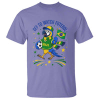 Off To Watch Futebol T Shirt Funny Brazil Macaw Soccer Fan