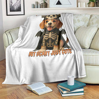 Beagle Halloween Skeleton Throw Blanket Not Scary Just Cute Dog Lover - Wonder Print Shop