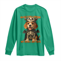 Beagle Halloween Skeleton Long Sleeve Shirt Not Scary Just Cute Dog Lover - Wonder Print Shop
