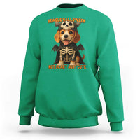 Beagle Halloween Skeleton Sweatshirt Not Scary Just Cute Dog Lover - Wonder Print Shop