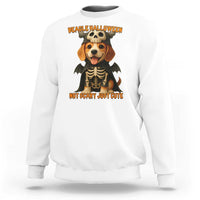 Beagle Halloween Skeleton Sweatshirt Not Scary Just Cute Dog Lover - Wonder Print Shop