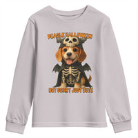 Beagle Halloween Skeleton Youth Sweatshirt Not Scary Just Cute Dog Lover - Wonder Print Shop