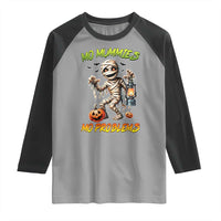 Halloween Mummy Raglan Shirt Funny Mo Mummies Mo Problems - Wonder Print Shop