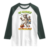 Halloween Mummy Raglan Shirt Funny Mo Mummies Mo Problems - Wonder Print Shop