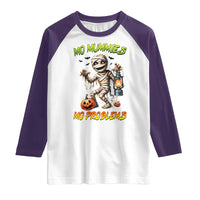 Halloween Mummy Raglan Shirt Funny Mo Mummies Mo Problems - Wonder Print Shop