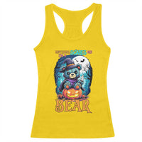 Halloween Killer Witch Teddy Bear Racerback Tank Top Nothing Scares Me - Wonder Print Shop