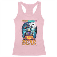Halloween Killer Witch Teddy Bear Racerback Tank Top Nothing Scares Me - Wonder Print Shop