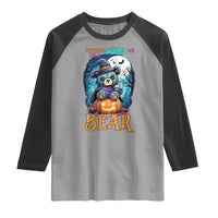 Halloween Killer Witch Teddy Bear Raglan Shirt Nothing Scares Me - Wonder Print Shop