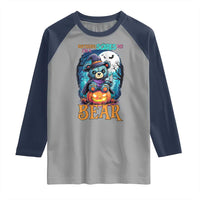 Halloween Killer Witch Teddy Bear Raglan Shirt Nothing Scares Me - Wonder Print Shop