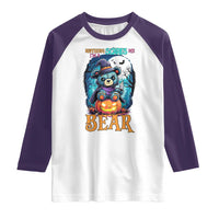 Halloween Killer Witch Teddy Bear Raglan Shirt Nothing Scares Me - Wonder Print Shop