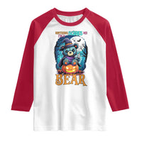 Halloween Killer Witch Teddy Bear Raglan Shirt Nothing Scares Me - Wonder Print Shop