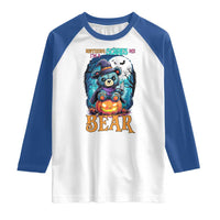 Halloween Killer Witch Teddy Bear Raglan Shirt Nothing Scares Me - Wonder Print Shop