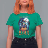 Halloween Killer Witch Teddy Bear T Shirt For Women Nothing Scares Me - Wonder Print Shop