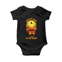 Halloween Witch Way To The Party Baby Onesie Black Cat Pumpkin - Wonder Print Shop