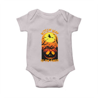 Halloween Witch Way To The Party Baby Onesie Black Cat Pumpkin - Wonder Print Shop