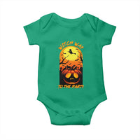 Halloween Witch Way To The Party Baby Onesie Black Cat Pumpkin - Wonder Print Shop