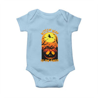 Halloween Witch Way To The Party Baby Onesie Black Cat Pumpkin - Wonder Print Shop