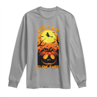 Halloween Witch Way To The Party Long Sleeve Shirt Black Cat Pumpkin - Wonder Print Shop