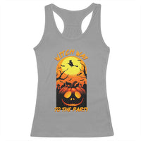 Halloween Witch Way To The Party Racerback Tank Top Black Cat Pumpkin - Wonder Print Shop