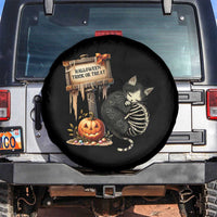 Halloween Trick Or Treat Black Cat Skeleton Halloween Spare Tire Cover - Wonder Print Shop