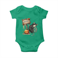 Halloween Trick Or Treat Black Cat Skeleton Baby Onesie - Wonder Print Shop