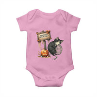 Halloween Trick Or Treat Black Cat Skeleton Baby Onesie - Wonder Print Shop