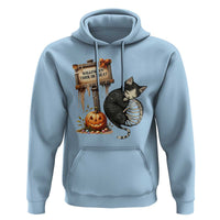 Halloween Trick Or Treat Black Cat Skeleton Hoodie - Wonder Print Shop