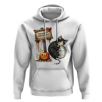 Halloween Trick Or Treat Black Cat Skeleton Hoodie - Wonder Print Shop