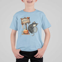 Halloween Trick Or Treat Black Cat Skeleton T Shirt For Kid - Wonder Print Shop