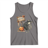 Halloween Trick Or Treat Black Cat Skeleton Halloween Tank Top - Wonder Print Shop