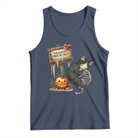 Halloween Trick Or Treat Black Cat Skeleton Halloween Tank Top - Wonder Print Shop
