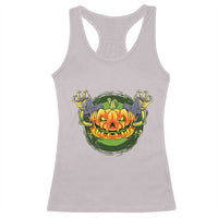 Funny Halloween Pumpkin Ghoul Racerback Tank Top Scary Zombie Hands - Wonder Print Shop