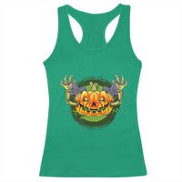 Funny Halloween Pumpkin Ghoul Racerback Tank Top Scary Zombie Hands - Wonder Print Shop