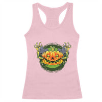 Funny Halloween Pumpkin Ghoul Racerback Tank Top Scary Zombie Hands - Wonder Print Shop