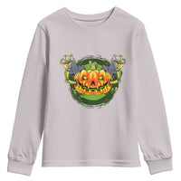 Funny Halloween Pumpkin Ghoul Youth Sweatshirt Scary Zombie Hands - Wonder Print Shop