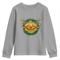 Funny Halloween Pumpkin Ghoul Youth Sweatshirt Scary Zombie Hands - Wonder Print Shop