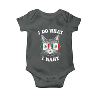 Mexican Cat Baby Onesie I Do What I Want Mexico Flag Sunglasses Funny - Wonder Print Shop