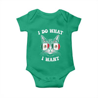 Mexican Cat Baby Onesie I Do What I Want Mexico Flag Sunglasses Funny - Wonder Print Shop