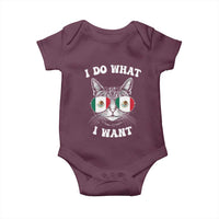 Mexican Cat Baby Onesie I Do What I Want Mexico Flag Sunglasses Funny - Wonder Print Shop