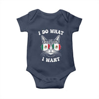 Mexican Cat Baby Onesie I Do What I Want Mexico Flag Sunglasses Funny - Wonder Print Shop