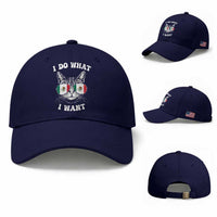 Mexican Cat Baseball Cap I Do What I Want Mexico Flag Sunglasses Funny