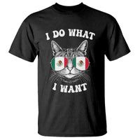 Mexican Cat T Shirt I Do What I Want Mexico Flag Sunglasses Funny - Wonder Print Shop