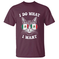 Mexican Cat T Shirt I Do What I Want Mexico Flag Sunglasses Funny - Wonder Print Shop