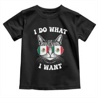 Mexican Cat Toddler T Shirt I Do What I Want Mexico Flag Sunglasses Funny - Wonder Print Shop