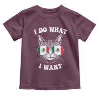 Mexican Cat Toddler T Shirt I Do What I Want Mexico Flag Sunglasses Funny - Wonder Print Shop