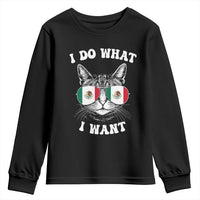 Mexican Cat Youth Sweatshirt I Do What I Want Mexico Flag Sunglasses Funny - Wonder Print Shop