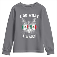Mexican Cat Youth Sweatshirt I Do What I Want Mexico Flag Sunglasses Funny - Wonder Print Shop