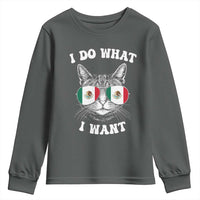 Mexican Cat Youth Sweatshirt I Do What I Want Mexico Flag Sunglasses Funny - Wonder Print Shop