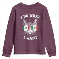 Mexican Cat Youth Sweatshirt I Do What I Want Mexico Flag Sunglasses Funny - Wonder Print Shop