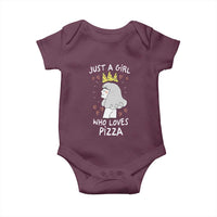 Just A Girl Who Loves Pizza Baby Onesie Cute Queen Pizza Crown - Wonder Print Shop